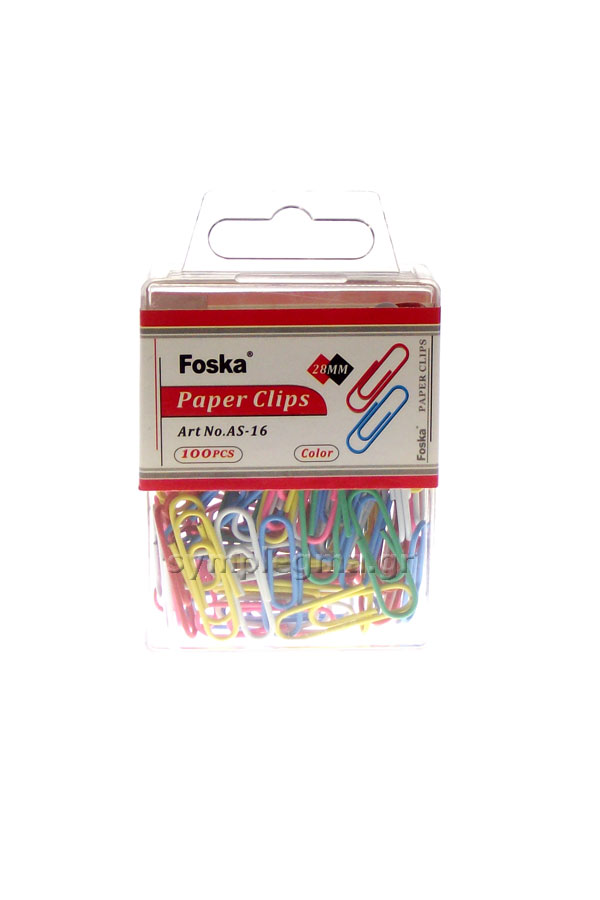 Συνδετήρες χρωματιστοί Foska 28 mm