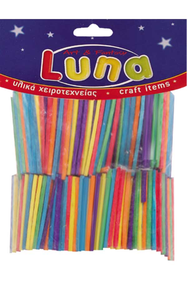 Ξυλάκια τετράγωνα χρωματιστά Luna 601648