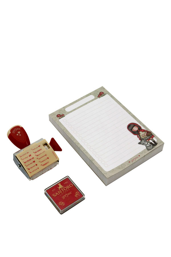 Santoro gorjuss Σετ μπλοκ σημειώσεων και σφραγίδα Little red riding hood 865GJ01