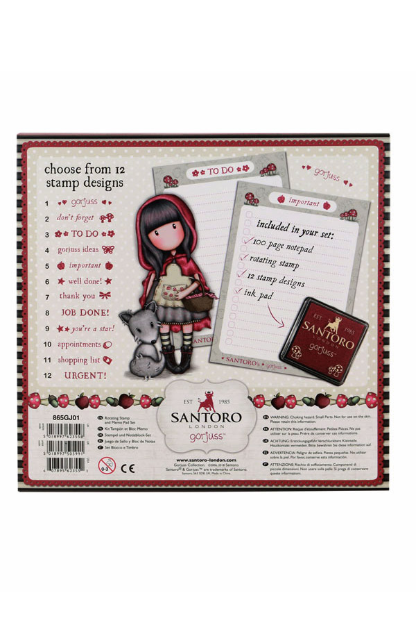 Santoro gorjuss Σετ μπλοκ σημειώσεων και σφραγίδα Little red riding hood 865GJ01