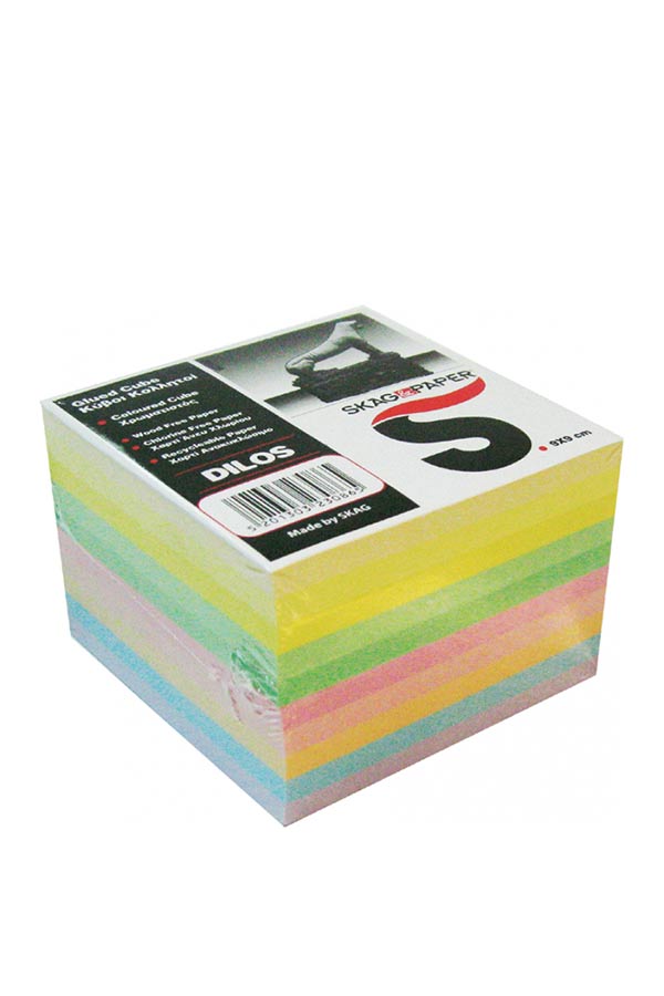 Χαρτάκια κύβου χρωματιστά κολλητά DILOS 9x9cm 500 φύλλα SKAG 230865