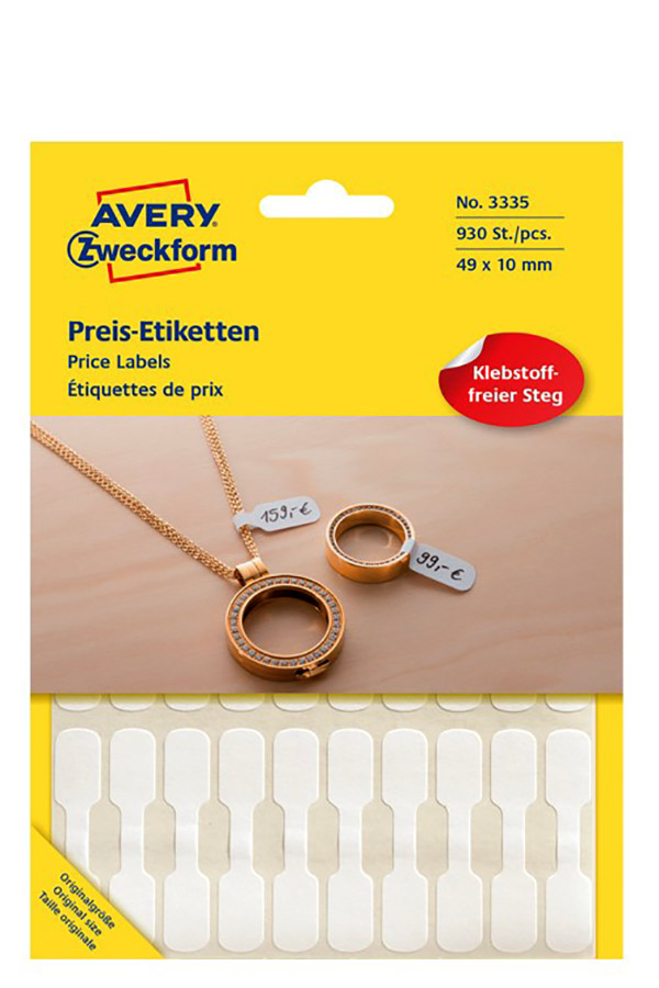 Αυτοκόλλητες ετικέτες κοσμημάτων Avery 10x49mm 3335