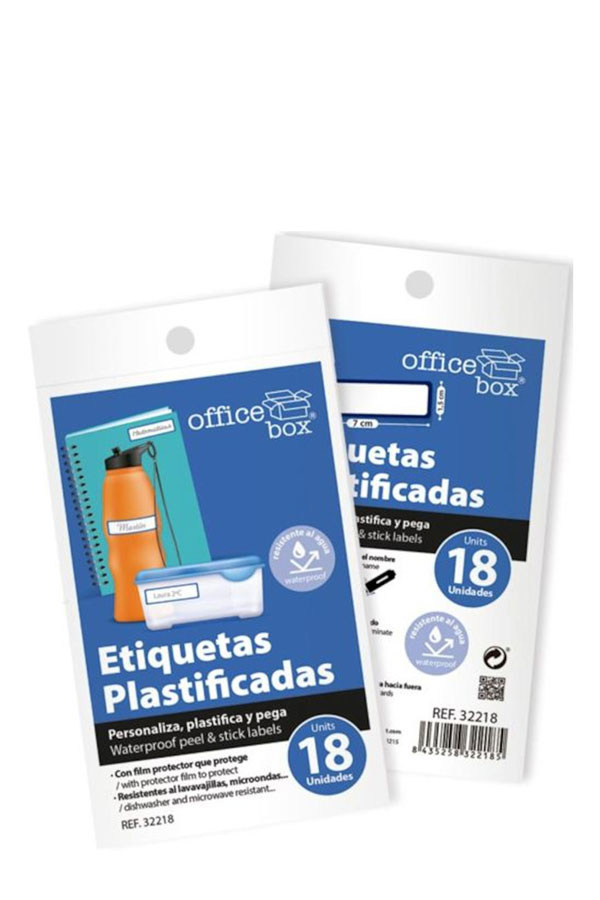 Αυτοκόλλητες ετικέτες πλαστικές 18 τεμ  7x1,5cm Office box 32218