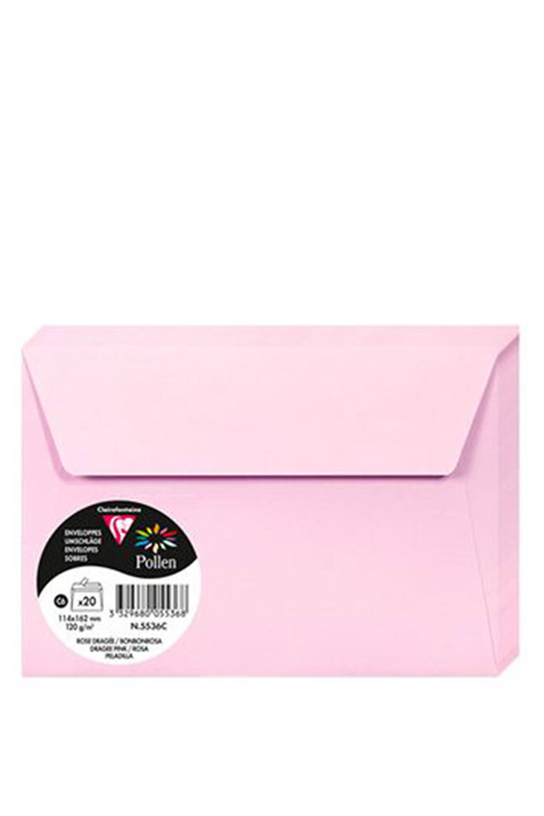 Φάκελος πολυτελείας 11,4x16,2cm 120gr ροζ dragee σετ 20 τμχ Pollen N.5536C
