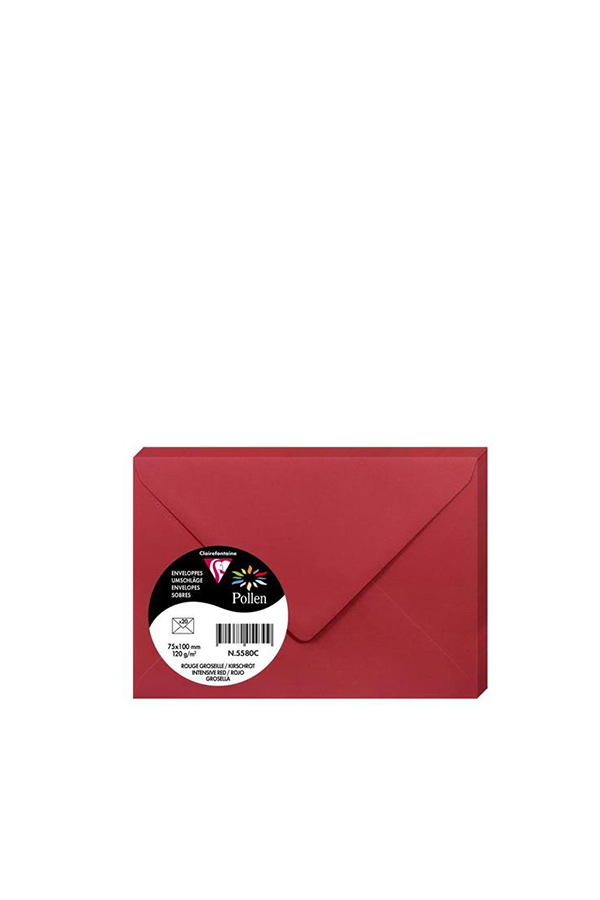 Φάκελος πολυτελείας 7,5 x10cm 120gr κόκκινο 20τμχ Pollen N.5580C