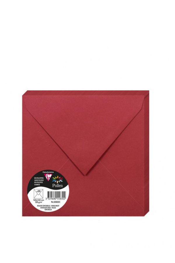 Φάκελος πολυτελείας 16,5 x 16,5 cm 120gr κόκκινο 20τμχ Pollen N.5583C 