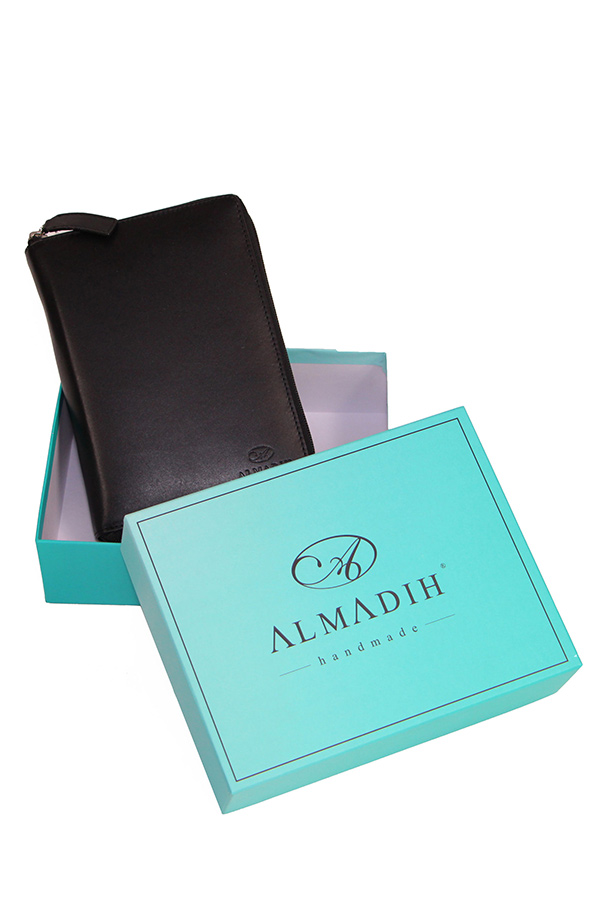 Organizer δερμάτινο 15x20cm με φερμουάρ Almadih μαύρο
