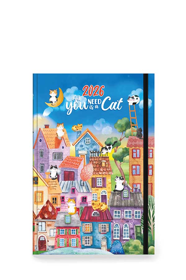 Ημερολόγιο 2026 ημερήσιο 12x17cm Innuendo δεμένο Cats 355567