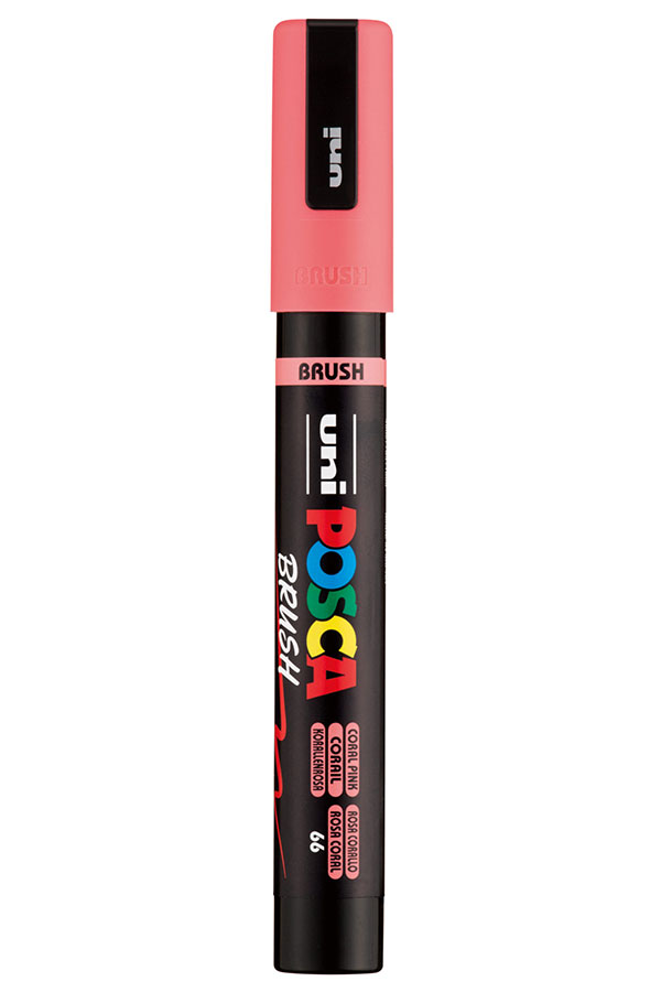 Μαρκαδόρος πινέλο Uni POSCA Brush κοραλί PC-5BR-66