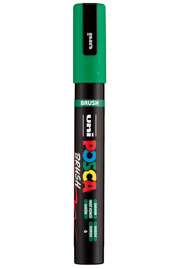 Μαρκαδόρος πινέλο Uni POSCA πράσινο PC-5BR-6
