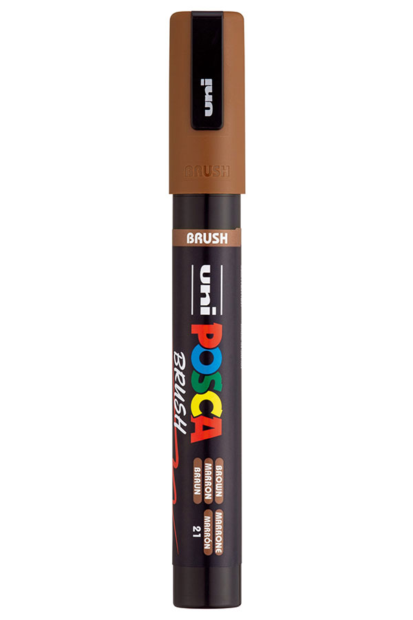 Μαρκαδόρος πινέλο Uni POSCA καφέ PC-5BR-21