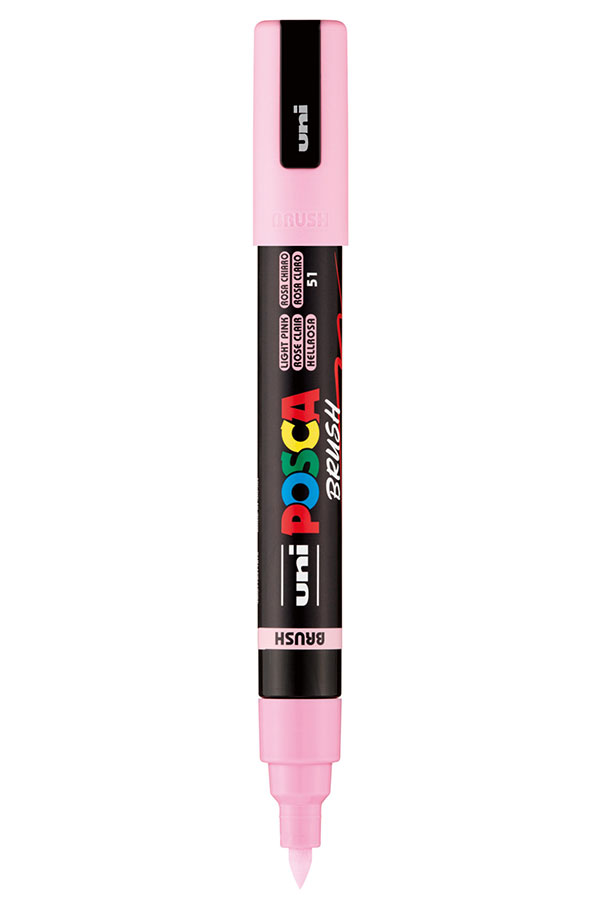 Μαρκαδόρος πινέλο Uni POSCA Brush ροζ ανοιχτό PC-5BR-51