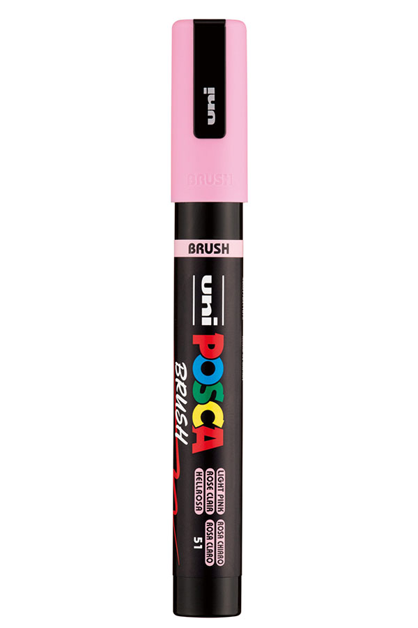 Μαρκαδόρος πινέλο Uni POSCA Brush ροζ ανοιχτό PC-5BR-51