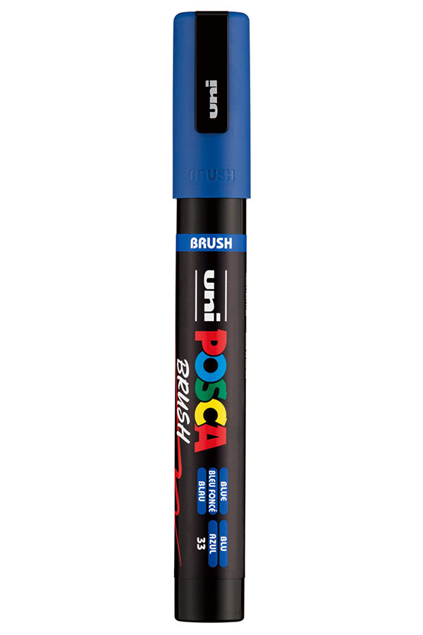 Μαρκαδόρος πινέλο Uni POSCA Brush μπλε PC-5BR-33