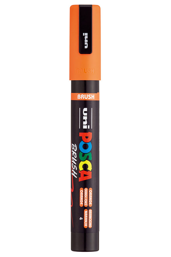Μαρκαδόρος πινέλο Uni POSCA πορτοκαλί PC-5BR-4