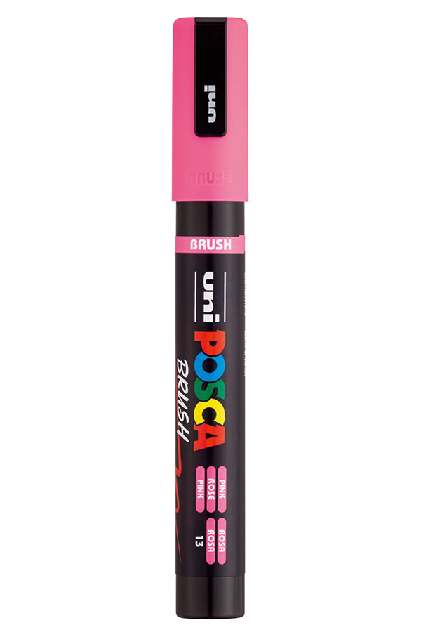 Μαρκαδόρος πινέλο Uni POSCA ροζ PC-5BR-13