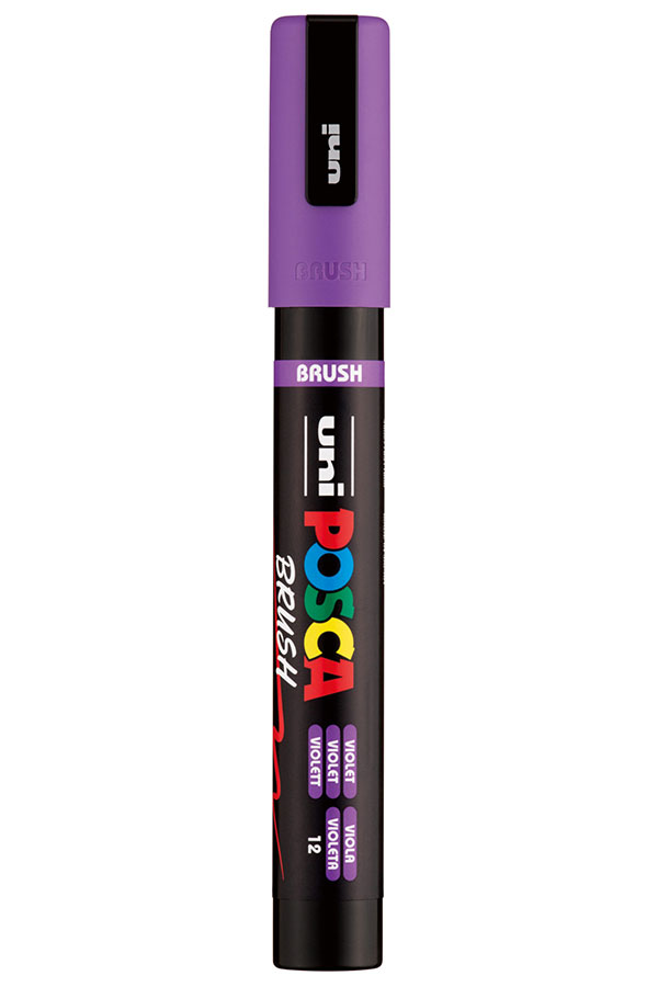 Μαρκαδόρος πινέλο Uni POSCA βιολετί PC-5BR-12