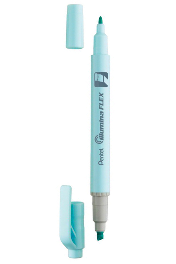 Μαρκαδόρος υπογράμμισης με διπλή μύτη Pentel Illumina Flex γαλάζιο SLW11P-SE