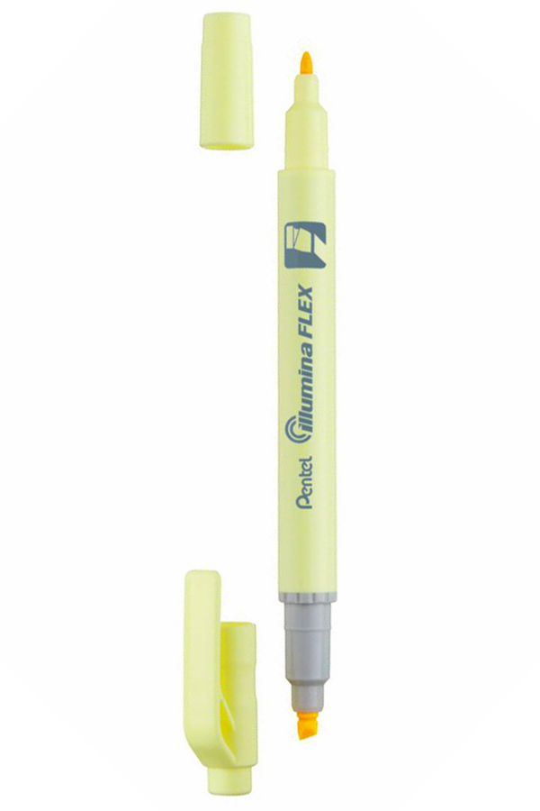 Μαρκαδόρος υπογράμμισης με διπλή μύτη Pentel Illumina Flex κίτρινο SLW11P-GE