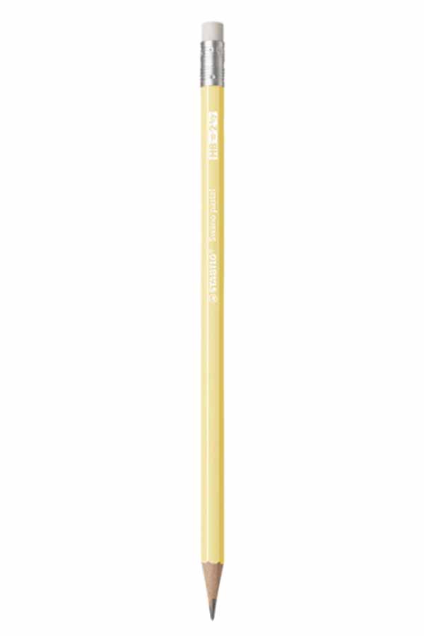 Μολύβι με γόμα STABILO Swano pastel HB κίτρινο παστέλ 4908/01