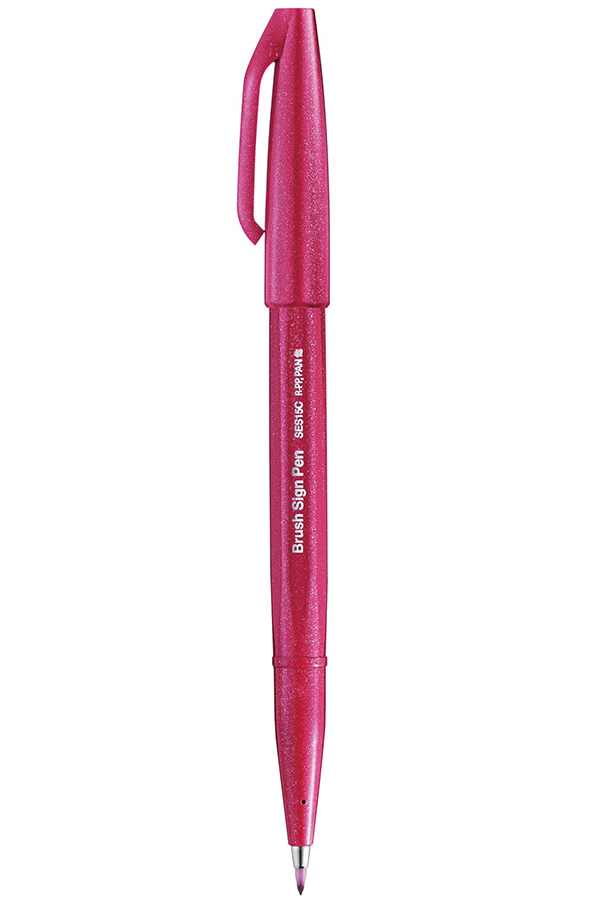 Μαρκαδόρος καλλιγραφίας Brush Sign Pen Pentel φούξια SES15-P
