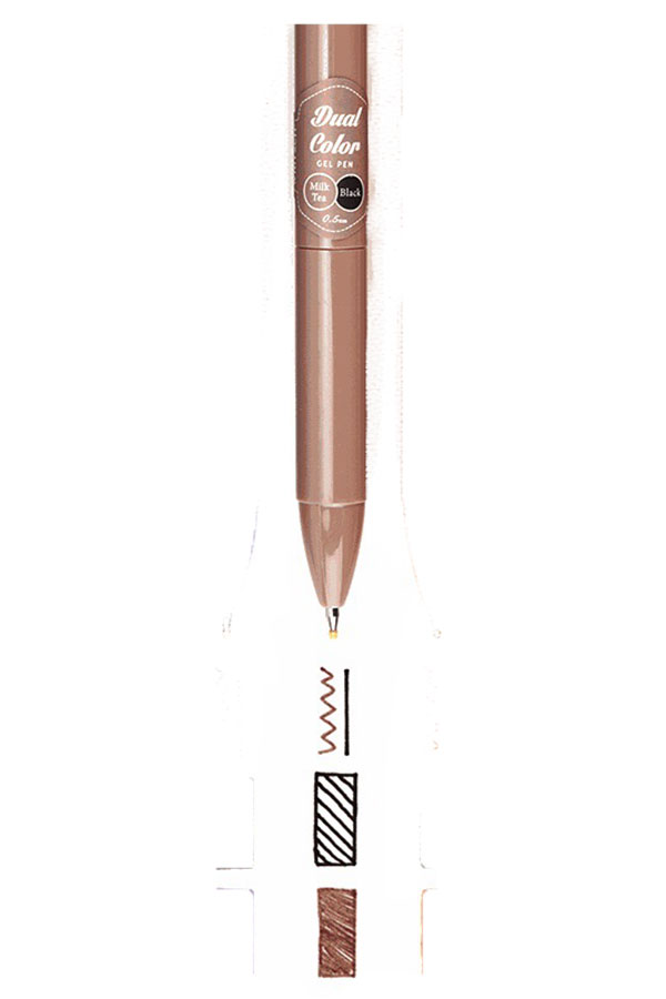 Στυλό gel δίχρωμο 0.7 mm dual color Writech καφέ W-608