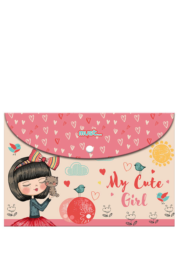 Φάκελος με κουμπί Α4 must My cute girl 000584629