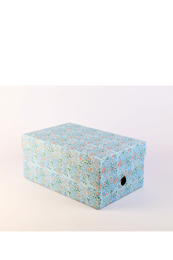 Κουτί αποθήκευσης χάρτινο με καπάκι 21x31x14cm Β΄LOG FLOWERS Ancor 106060