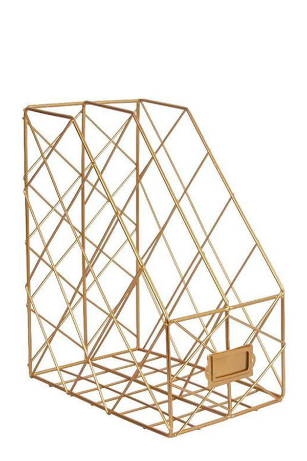 Κουτί κοφτό διπλό μεταλλικό 25x36x16cm Next χρυσό 35969-18