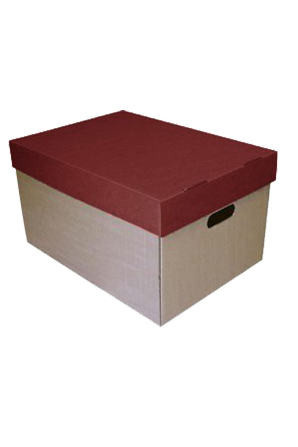 Κουτί αποθήκευσης αδρανούς αρχείου με καπάκι μπορντό A4 18x23x32cm 04075-04