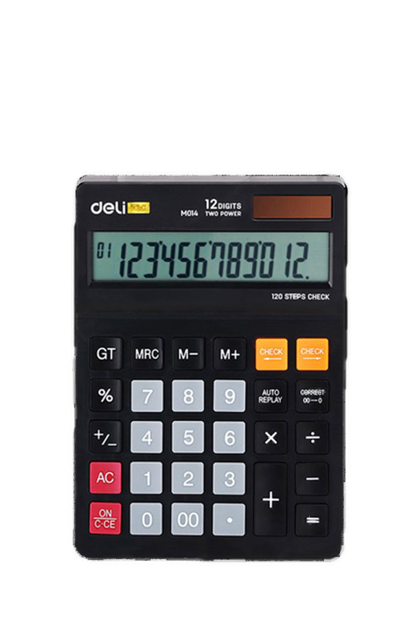Αριθμομηχανή 12 Ψηφίων Deli μαύρη 231.01420