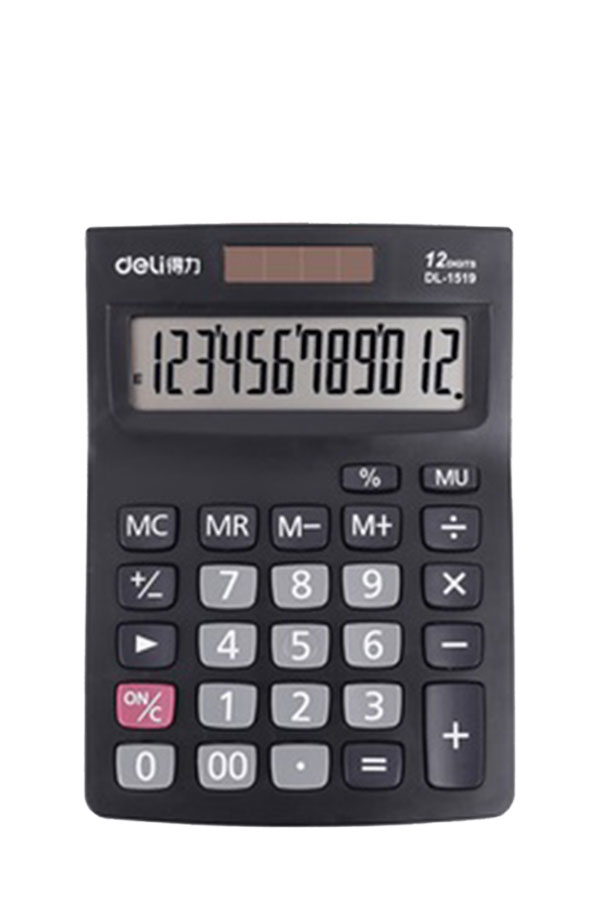 Αριθμομηχανή 12 Ψηφίων Deli μαύρη 231.1519A