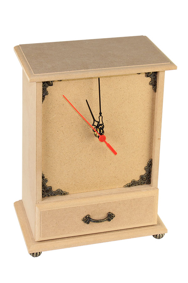 Ξύλινο ρολόι MDF με συρτάρι 17x12,5x26,5cm 043912