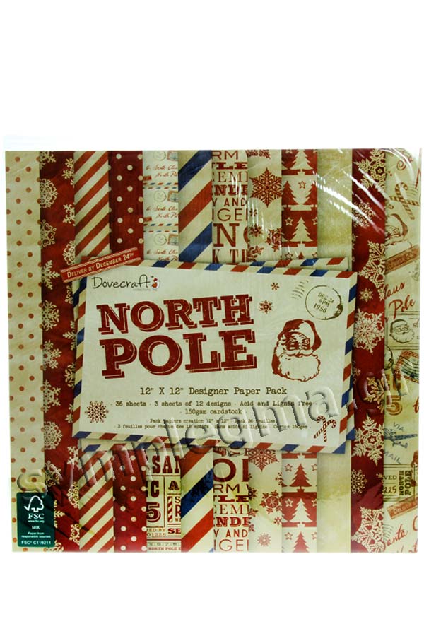Χαρτόνια scrapbooking Χριστουγεννιάτικα 31x31cm North Pole Dovecraft C119211