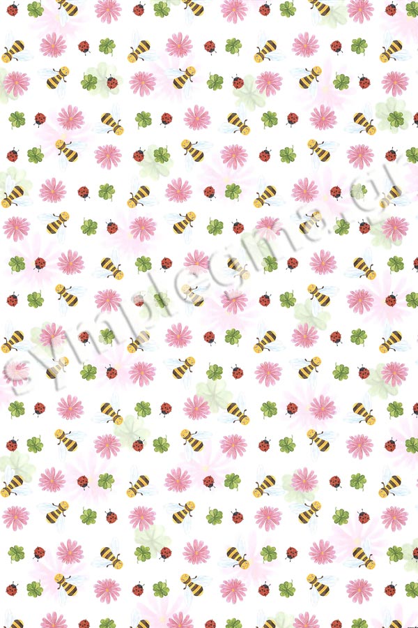 Χαρτόνι 50x70 τυπωμένο μέλισσες - μαργαρίτες Folia 5105