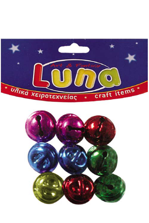 Κουδουνάκια μεταλλικά 15mm πολύχρωμα Luna 601347