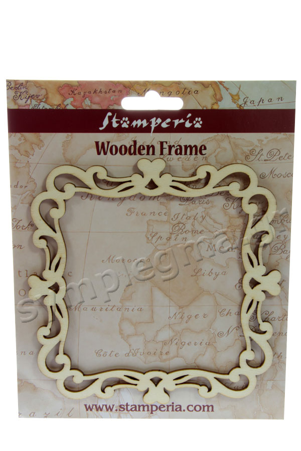 Πλαίσιο ξύλινο τετράγωνο 15x15cm Stamperia KLS196