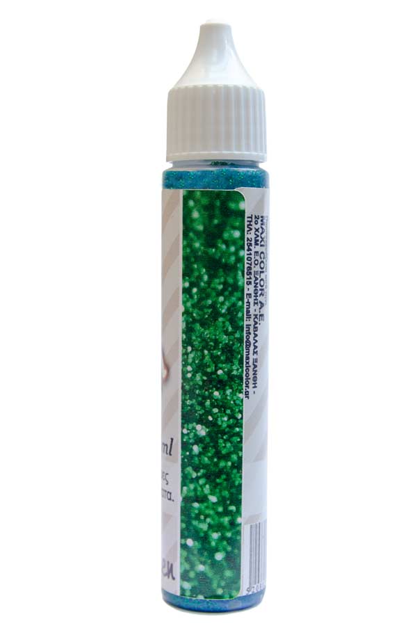 Glitter pen 28ml green Maxi Decor