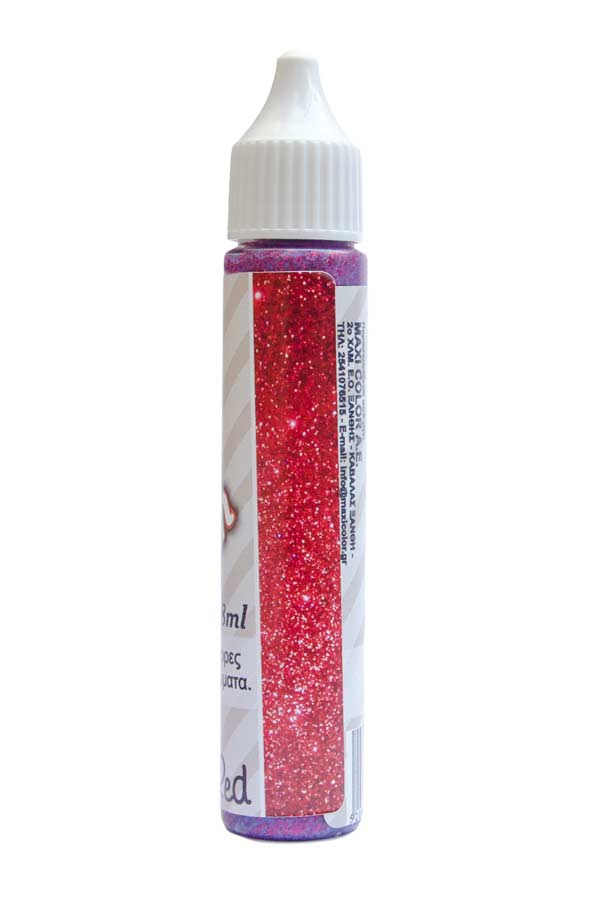 Glitter pen 28ml red Maxi Decor