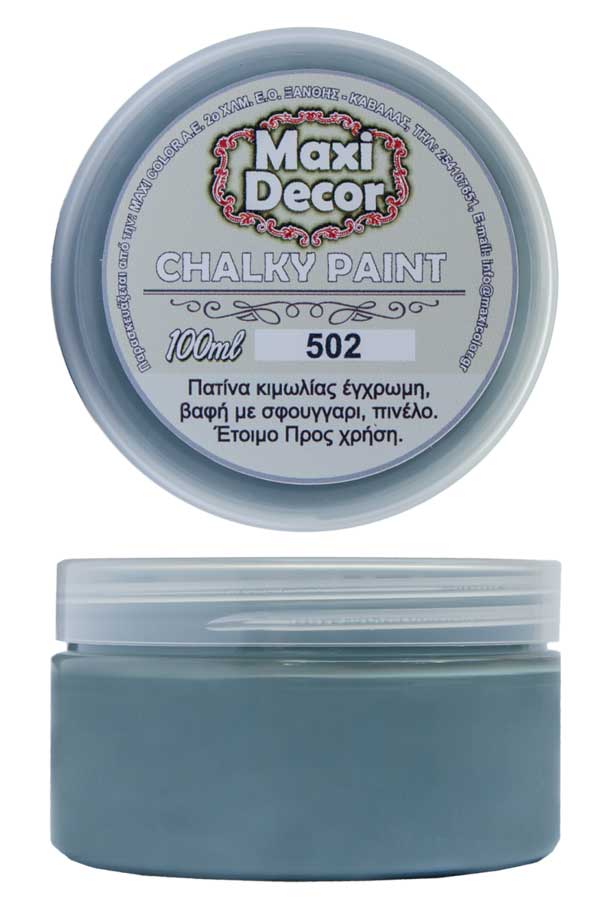 Χρώμα κιμωλίας Chalky Paint 100ml Maxi Decor μπλε ραφ 502