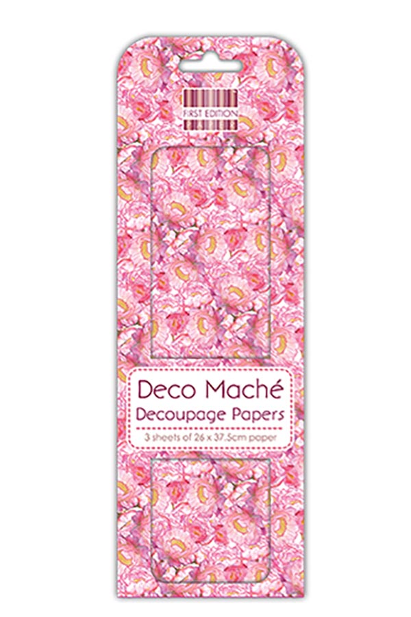 Ριζόχαρτο Decoupage Ροζ λουλούδια 26x37,5cm Deco Mache FEDEC248