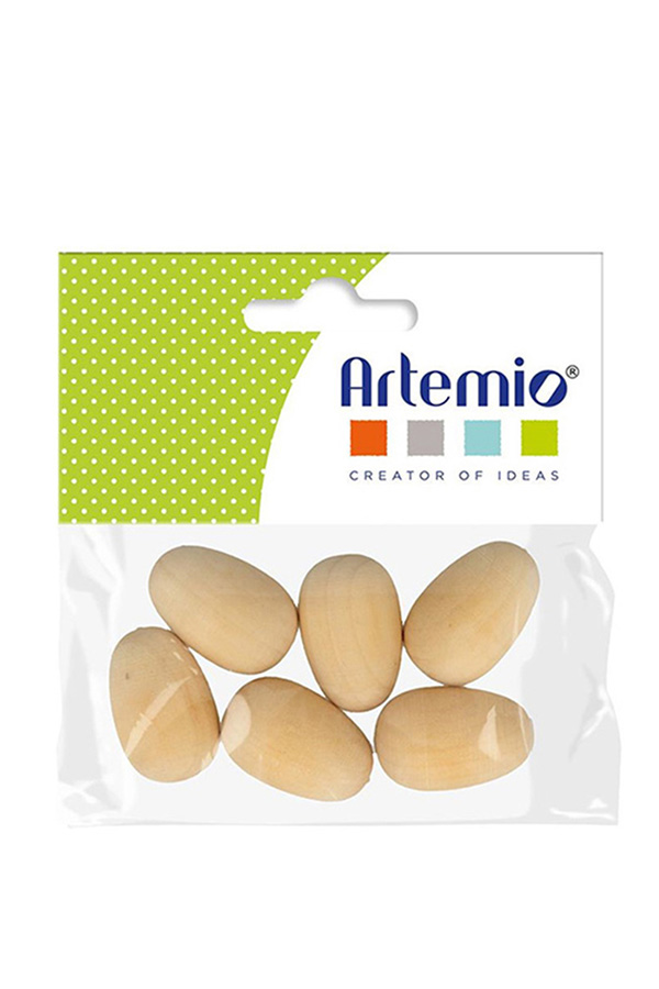 Αυγά ξύλινα 3,5x2,3cm 6τμχ Artemio 14003226