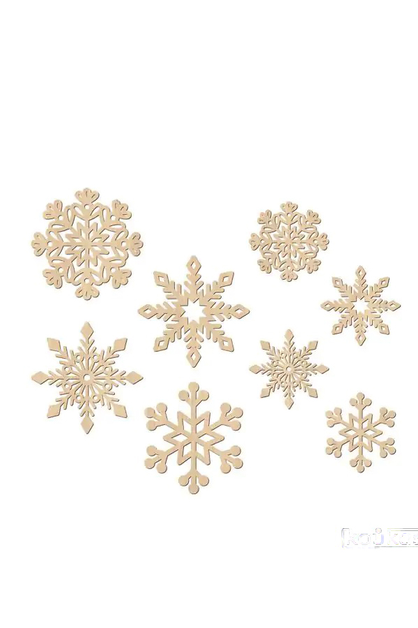 Ξύλινες διακοσμητικές χιονονυφάδες 8τμχ Artemio 14003921