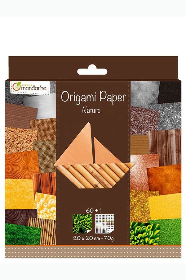 Χαρτιά Origami 20x20cm 70gsm 60 φύλλα Nature Avenue mandarine 52503 MD
