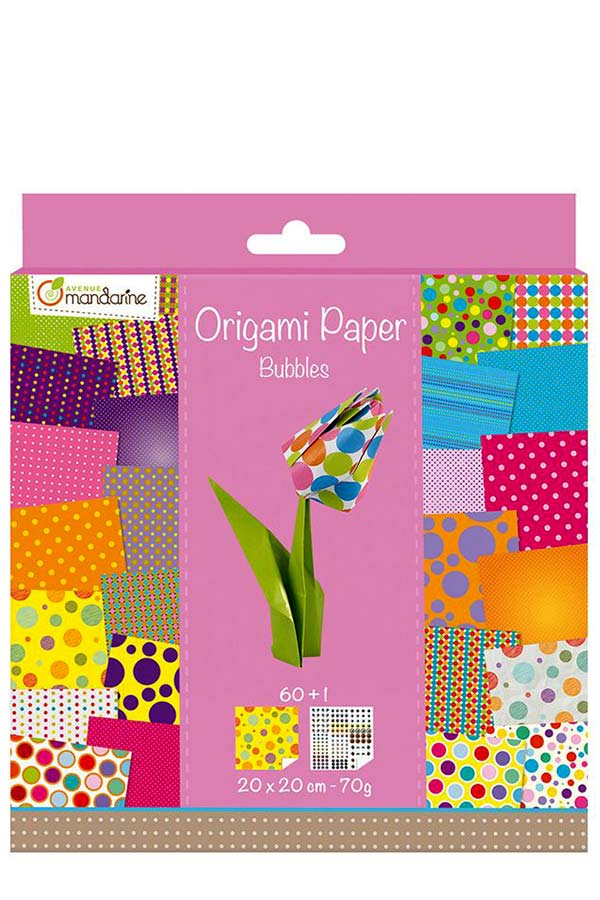 Χαρτιά Origami 20x20cm 70gsm 60 φύλλα Bubbles Avenue mandarine 52506 MD