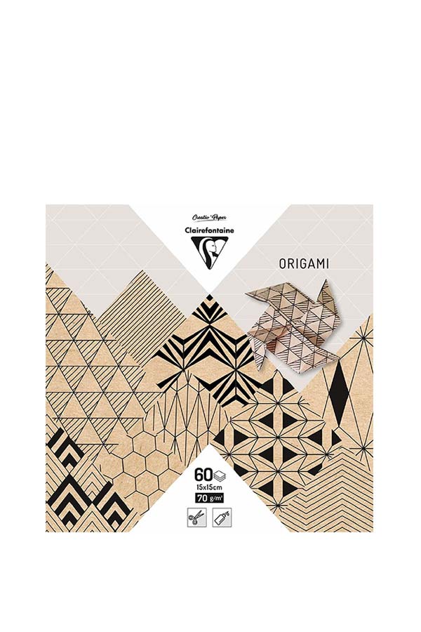 Χαρτιά Origami 15x15cm 70gsm 60 φύλλα Krafty Clairefontaine 95350C 