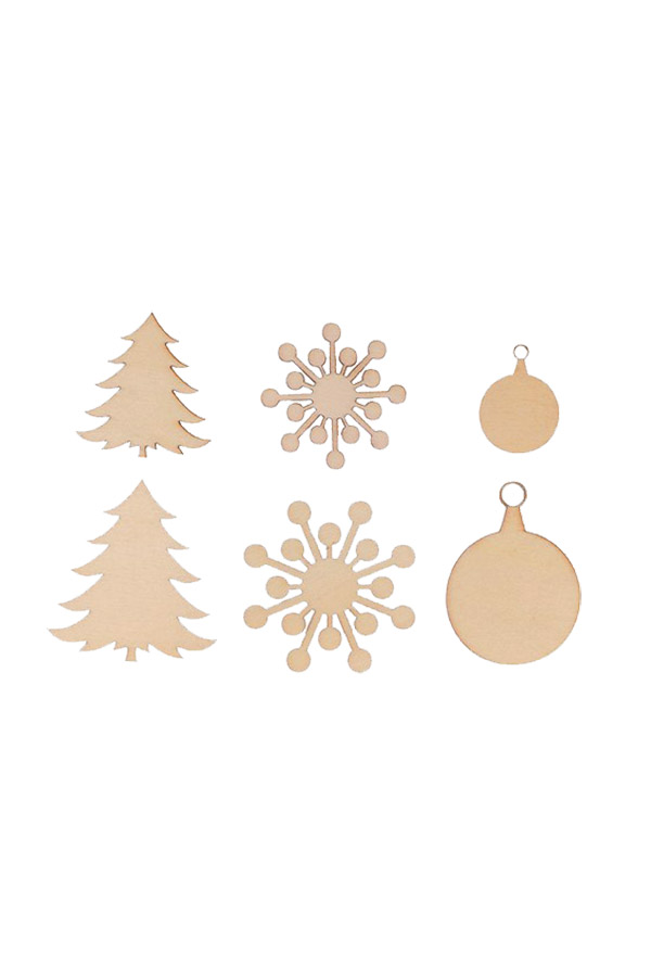 Ξύλινα διακοσμητικά 30τμχ Χριστουγεννιάτικα σχέδια Artemio 14002772