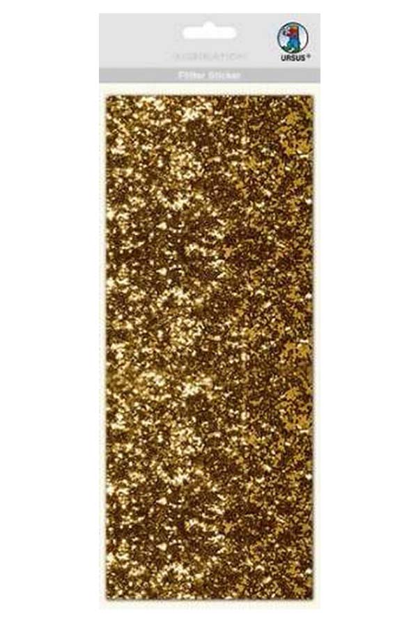 Αυτοκόλλητη επιφάνεια glitter χρυσή 29,5x12cm URSUS 59470002 