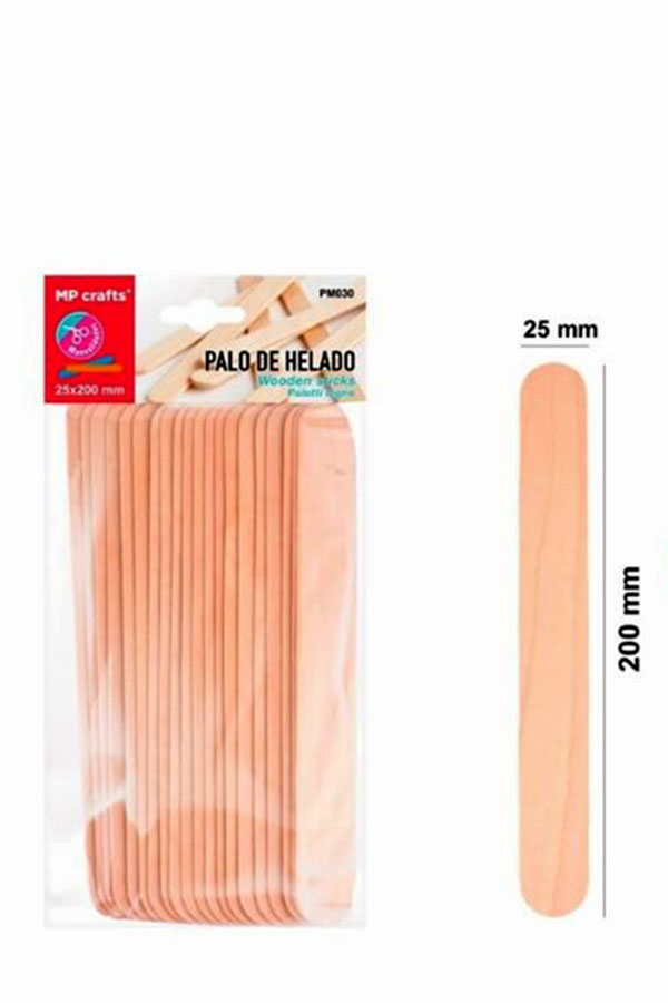 Ξυλάκια γλωσσοπίεστρα μεγάλα 20 τεμ 25 x 200 mm MP PM030