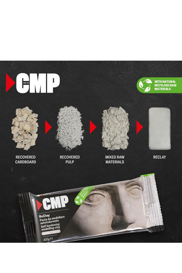 Πηλός αυτοσκληρυνόμενος υπόλευκος 420gr CMP 0215RECLAY420000